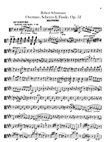 Partition viole de gambe, Overture, Scherzo et Finale pour orchestre, Op.52