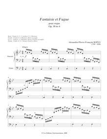Partition , Fantaisie et Fugue, 12 Pièces pour orgue ou piano-pédalier, Op.18