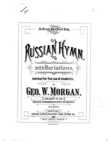 Partition complète, russe Hymn, Russian Hymn with Variations marked for the use of students