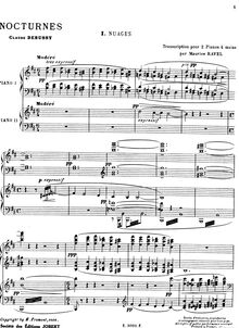 Partition , Nuages, nocturnes, Debussy, Claude