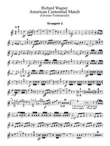 Partition trompette 1, 2, 3, basse trompette (en F), Großer Festmarsch, WWV 110
