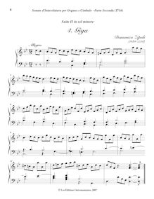 Partition , Giga, Sonate d Involatura per organo e cimbalo, Zipoli, Domenico