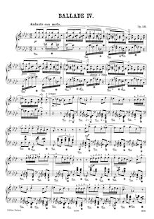Partition complète, Ballade No.4, F minor, Chopin, Frédéric