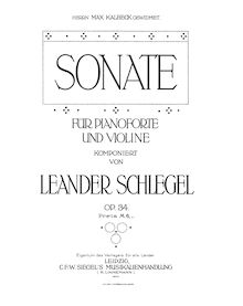 Partition violon et partition de piano, violon Sonata, Op.34, Schlegel, Leander