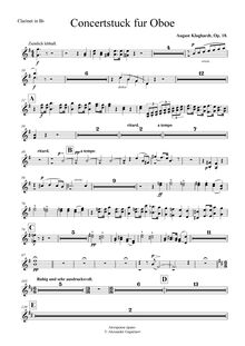 Partition clarinette 1, 2 (B♭), Konzertstück pour hautbois et orchestre, Op.18