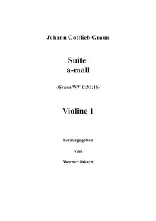 Partition violons I,  en A minor, A minor, Graun, Johann Gottlieb