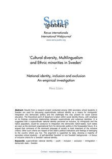 National identity, inclusion and exclusion An empirical investigation