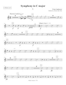 Partition cor 1 (C), Symphony en C major, C major, Asplmayr, Franz