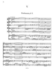 Partition  V, Banchetto Musicale, Schein, Johann Hermann