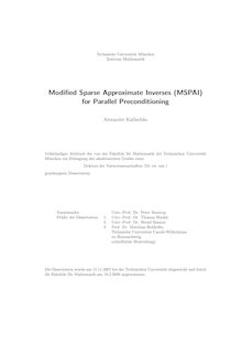Modified sparse approximate inverses (MSPAI) for parallel preconditioning [Elektronische Ressource] / Alexander Kallischko