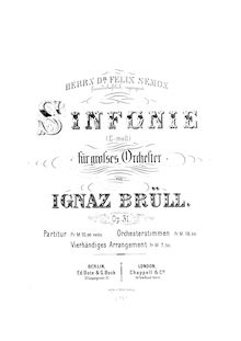 Partition complète, Symphony, Op.31, Brüll, Ignaz