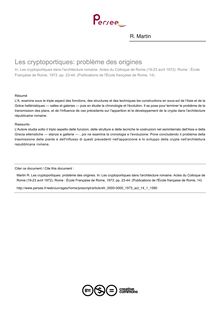 Les cryptoportiques: problème des origines - article ; n°1 ; vol.14, pg 23-44