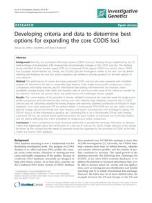 Developing criteria and data to determine best options for expanding the core CODIS loci