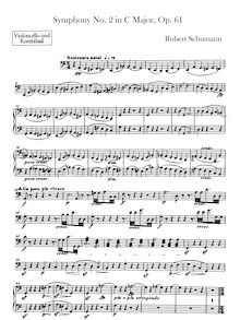 Partition violoncelles / Basses, Symphony No.2, Op.61, C Major, Schumann, Robert