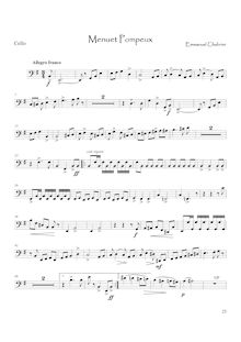 Partition violoncelle, Pièces Pittoresques, Chabrier, Emmanuel