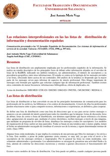 Las relaciones interprofesionales en las listas de distribución de información y documentación españolas