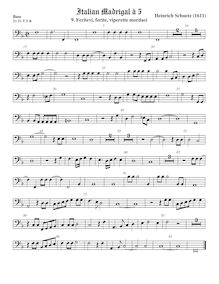 Partition viole de basse, italien madrigaux, Schütz, Heinrich par Heinrich Schütz