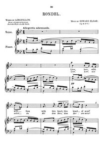 Partition , Rondel, 3 chansons, Op.16, Elgar, Edward