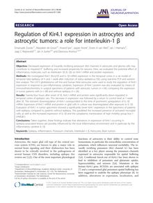 Regulation of Kir4.1 expression in astrocytes and astrocytic tumors: a role for interleukin-1 β