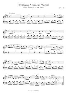 Partition , Andante, Piano Sonata No.16, Sonata facile ; Sonata semplice ; Kleine Sonate ; Sonata for Beginners