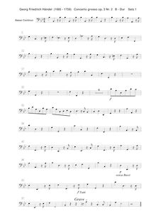 Partition violoncelles / Continuo (Basses, clavier), Concerto Grosso en B-flat major