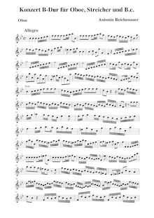 Partition hautbois solo, hautbois Concerto en B flat major, B flat