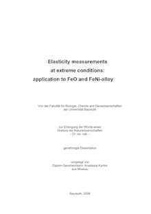 Elasticity measurements at extreme conditions [Elektronische Ressource] : application to FeO and FeNi-alloy / vorgelegt von Anastasia Kantor