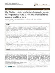 Myofibrillar protein synthesis following ingestion of soy protein isolate at rest and after resistance exercise in elderly men
