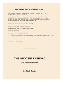 The Innocents Abroad — Volume 01
