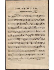 Partition violons II, Cembalo Concerto en G minor, G minor, Reichardt, Johann Friedrich
