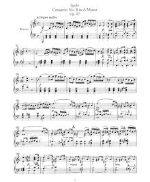 Partition violon et partition de piano, Solo , partie, violon Concerto No. 8