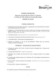Conseil municipal Besançon 28 juin 2018