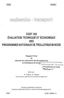 Cost 303. Evaluation technique et économique des programmes nationaux de trolleybus bi-mode. : 9785_1