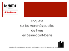 Etude : les marchés publics en Seine-Saint-Denis