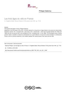 Les trois âges du vélo en France - article ; n°1 ; vol.29, pg 17-34