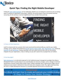 Quick Tips: Finding the Right Mobile Developer