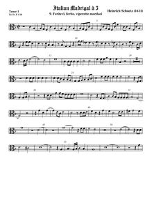Partition ténor viole de gambe 1, alto clef, italien madrigaux, Schütz, Heinrich par Heinrich Schütz