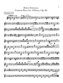 Partition trompette 1, 2 (F), Concertpiece pour Four cornes et orchestre, Op.86