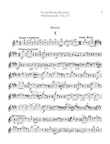 Partition hautbois 1, 2 (doubles on anglais cor), Scheherazade, Шехеразада