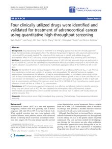 Four clinically utilized drugs were identified and validated for treatment of adrenocortical cancer using quantitative high-throughput screening