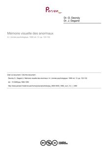 Mémoire visuelle des anormaux - article ; n°1 ; vol.13, pg 122-132