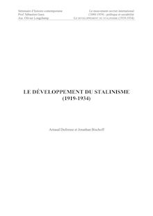 LE DÉVELOPPEMENT DU STALINISME (1919-1934)