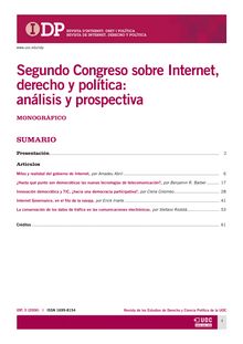 Segundo Congreso sobre Internet, derecho y política: análisis y ...