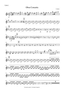 Partition violons I, Concerto per hautbois, E♭, Bellini, Vincenzo