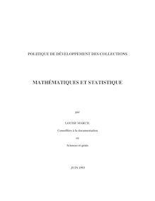 Mathématiques et statistique
