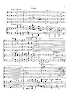 Partition I, Allegro con brio (monochrome), quintette pour Piano, cordes et cor