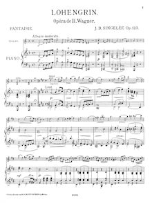 Partition violon et partition de piano, Fantaisie sur des motifs de l opéra  Lohengrin , Op.123