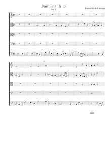 Partition Fantasia No.2 - partition complète (Tr T T B B), fantaisies pour 5 violes de gambe