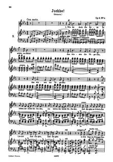 Partition No. 4: Juchhe!, 6 chansons, 6 Gesänge, Brahms, Johannes