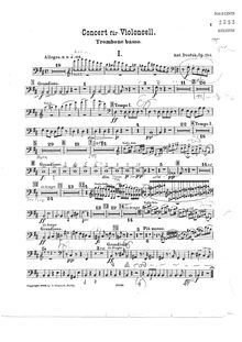 Partition Trombone 3 (basse), violoncelle Concerto, Koncert pro violoncello a orchestr